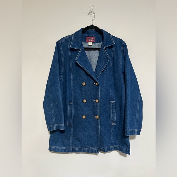 Denim&Co Vintage 90s Denim Chore Jacket Coat Size Medium Y2K - Picture 1 of 13